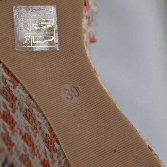 Ron White Houndstooth Tweed Woven Platform Wedge Sandals Sz 9 - Picture 9 of 9